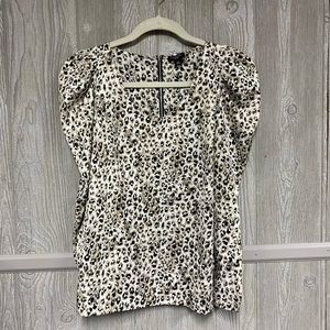 Leopard Print Ann Taylor Top Size 4P EUC